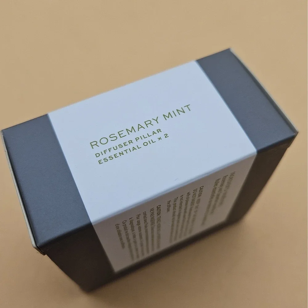 Pottery Barn Rosemary Mint Essential Oil Diffuser Pillar Set Of 2 10 ML 0.34 Oz